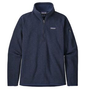 Patagonia Better Sweater 1/4 Zip Navy Blue Slim Fit Wool Blend Health Logo XS